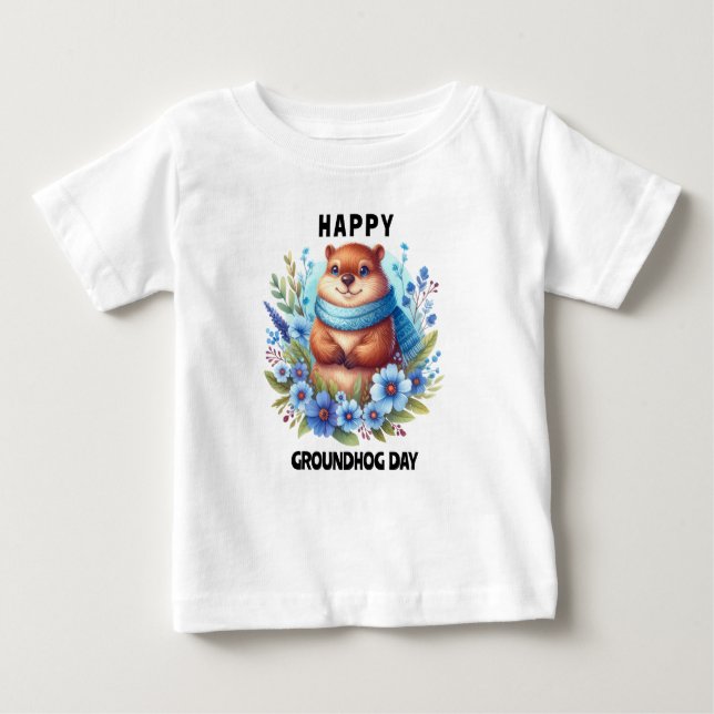 Övervärderad? Vattenfärgshälsa Groundhog Day T Shirt (Framsida)