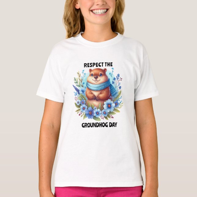 Övervärderad? Vattenfärgshälsa Groundhog Day T Shirt (Framsida)