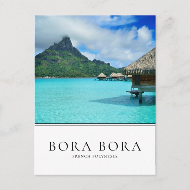 Övervattensbungalow, Bora Bora, Fransk Polynesien Vykort (Framsida)