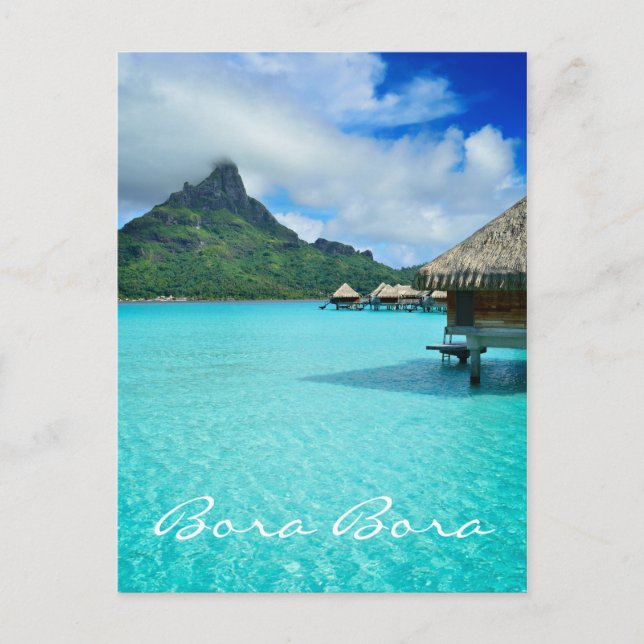 Övervattensbungalow, lodrät Bora Vykort (Framsida)