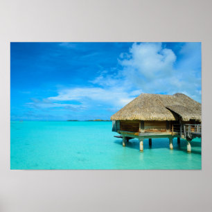 Övervattensbungalow på Bora Bora Poster