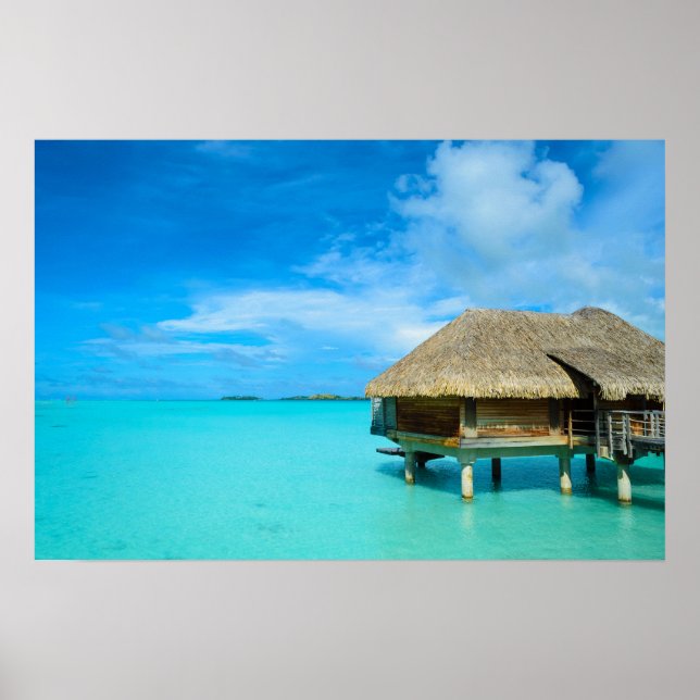 Övervattensbungalow på Bora Bora Poster (Framsidan)