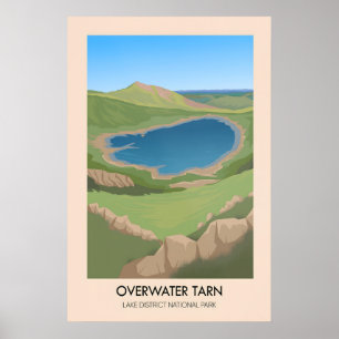 Övervattensjö Lake District Resemålning Poster