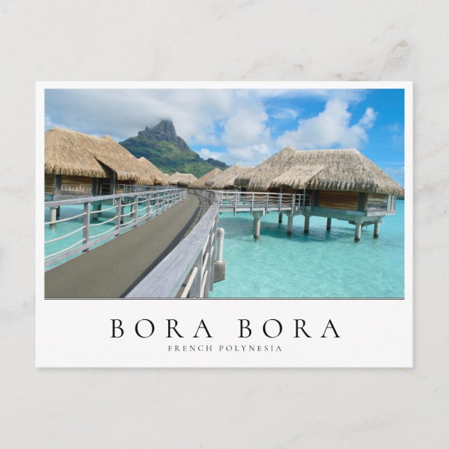 Övervattensort på Bora Bora, Fransk Polynesien Vykort (Framsida)
