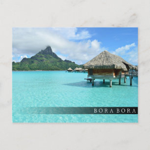 Övervattensort på Bora Bora pub-vykort Vykort