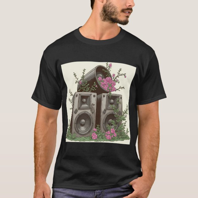 Överväxt ljud - Botanisk högtalardesign T Shirt (Framsida)