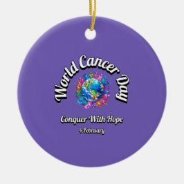 Övervinna hoppet. Världscancerdagen. Julgransprydnad Keramik