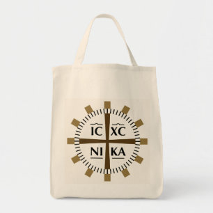 "Övervinner den Jesus Kristus, "olik tote bags Tygkasse