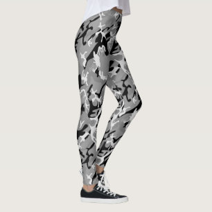 Övervintra camoen, för vitkamouflage för grå f leggings