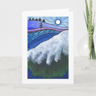 Övervintra helgdag/julkort, "avlägsen hjort ", helgkort