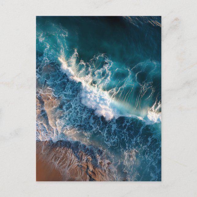 övervy av havsytan vinkart vykort (Framsida)