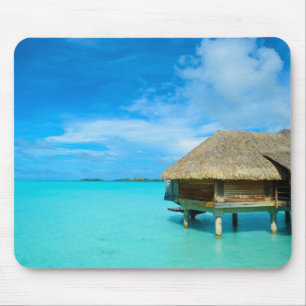 Overwater bungalow på Bora Bora mousepad Musmatta
