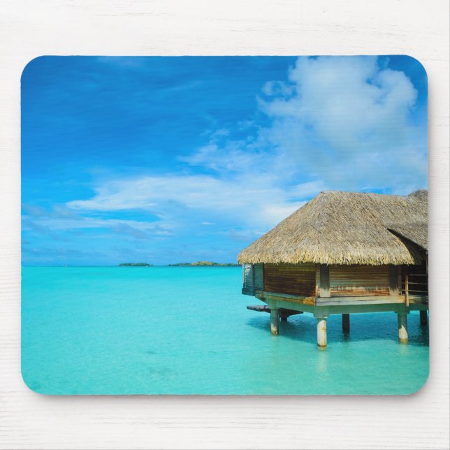 Overwater bungalow på Bora Bora mousepad Musmatta (Framsidan)