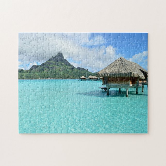Overwater semesterort på det Bora Bora pussel (Horisontell)