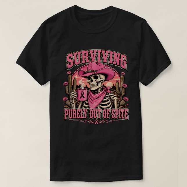 Ovetfull överlevande westernskelett  t shirt (Design framsida)