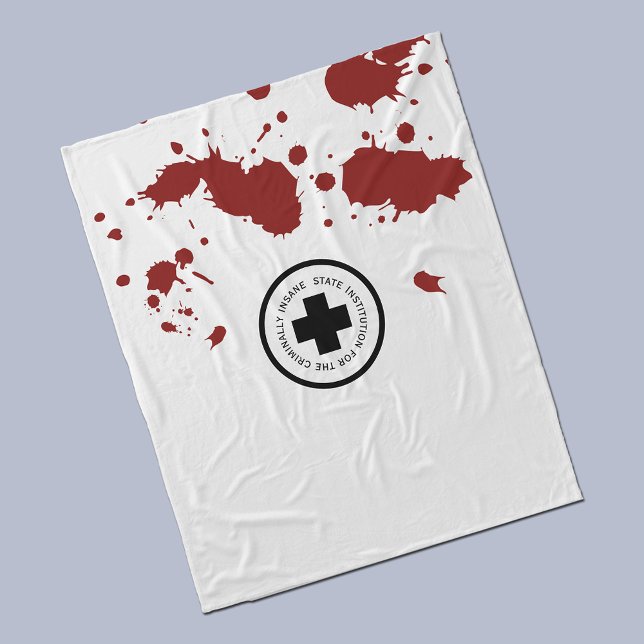 Ovettigt Asylum Psych Hospital Blod Spatter Fleecefilt (Skapare uppladdad)