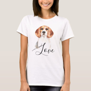 Ovillkorlig Kärlek Beagle Hund Porträtt T Shirt