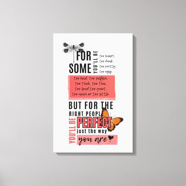 Ovillkorlig vänskap för kärlek och godkännande canvastryck (Framsida)