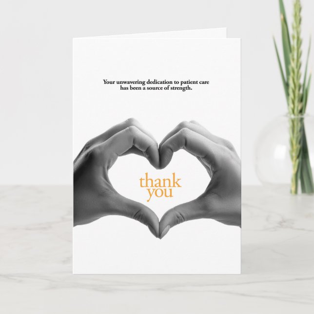 Ovimlad hängivenhet för patientvård tack kort (Framsida)