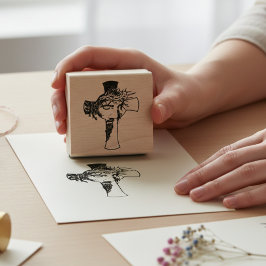 Ovinkla föreställningar - Jesus och Kor Wood Art Stämpel