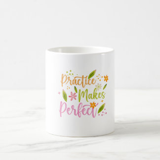 Övning ger färdighet Motivationscitat Design Kaffemugg