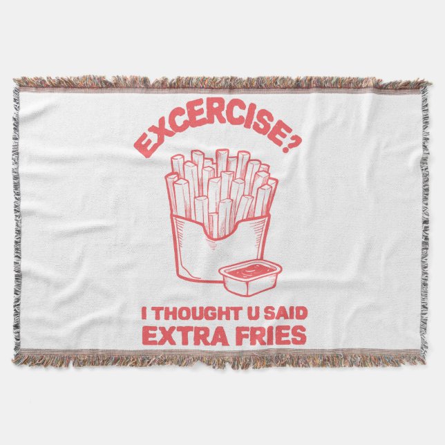 Övning jag trodde du sa extra pommes frites - pomm filt (Framsidan)