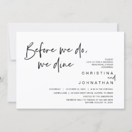 Övningsmiddag för bröllop, innan vi gör det, äter  inbjudningar