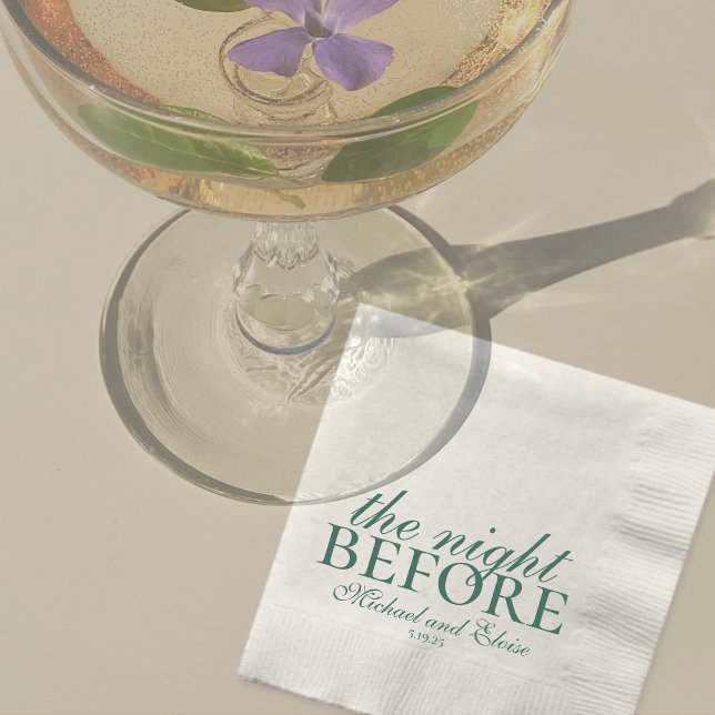 Övningsmiddag Kvällen Före Sage Grön Bröllop Pappersservett (Modern Elegant Sage Green Wedding Suite Theme with options to personalize for your special day.)