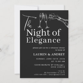 Övningsmiddagsinbjudan för 'The Night of Elegance' Inbjudningar