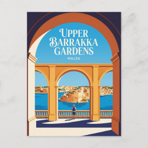 Övre Barrakka-trädgårdarna Malta Vykort