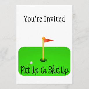 Övre eller stängd upp Golf för Putt Inbjudningar