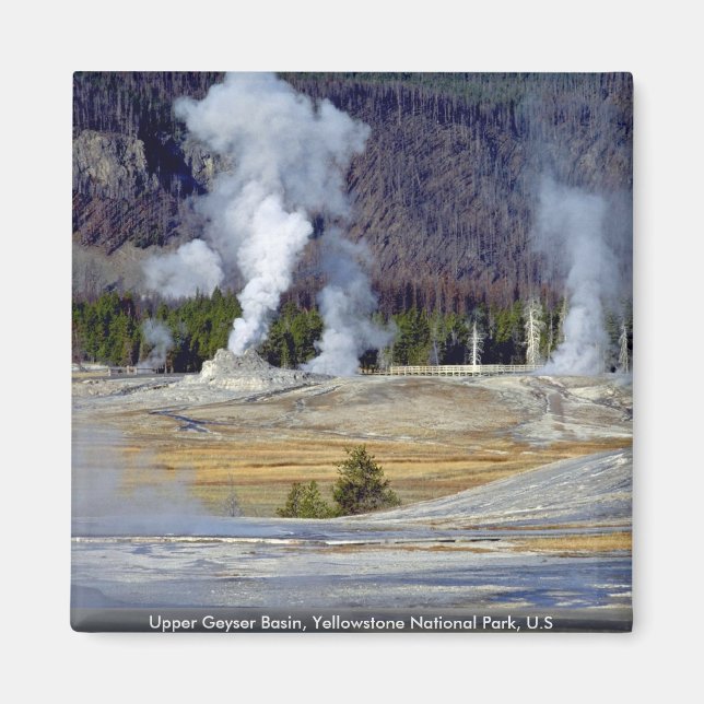 Övre Geyser Basin, Yellowstone National Park, USA Magnet (Framsidan)
