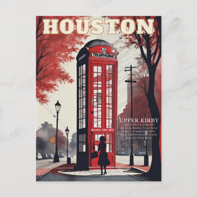 Övre Kirby, Houston, Texas Vykort (Framsida)