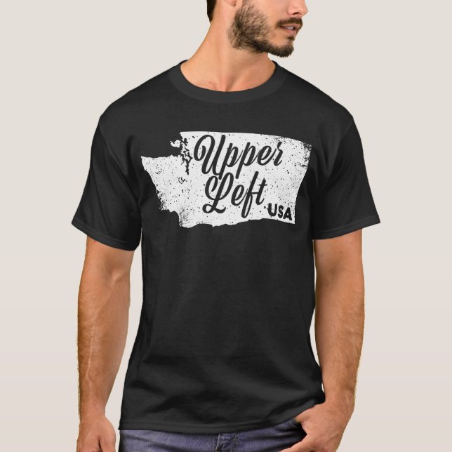 Övre lämnat usa - pacifistisk nordvästra pnw-gåva t shirt (Framsida)