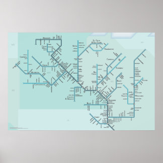 Övre Mississippi 30 x 20 tum Poster
