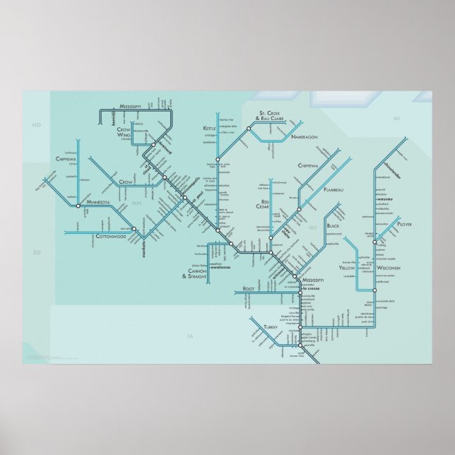 Övre Mississippi 30 x 20 tum Poster (Framsidan)