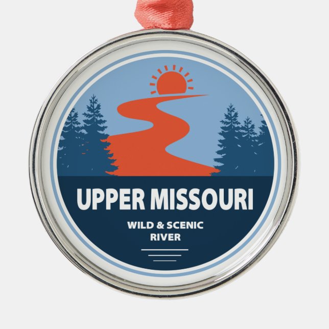 Övre Missouri-Vilden och floden Scenia Julgransprydnad Metall (Framsidan)
