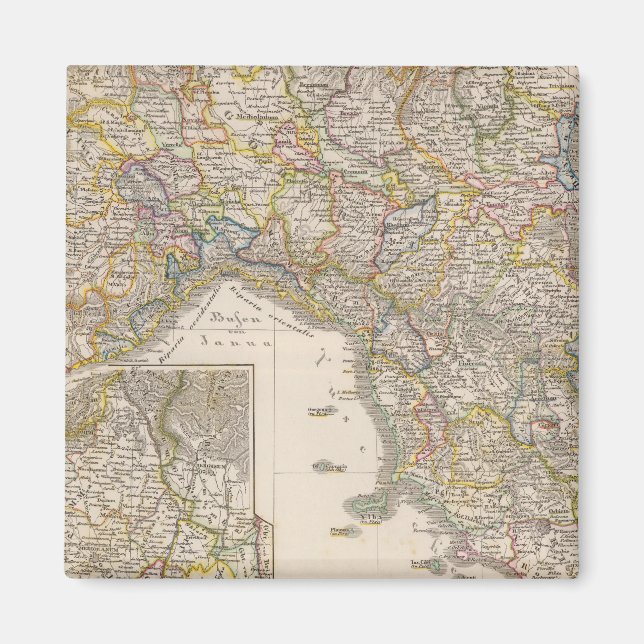 Övre och centrala Italien, under Hohenstaufen Magnet (Framsidan)