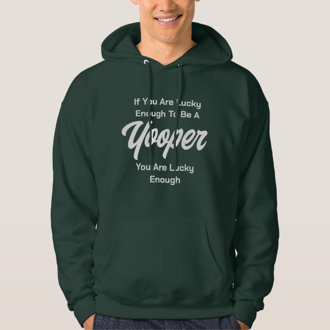 Övre Peninsulan Michigan Prated Hoodie (Framsida)