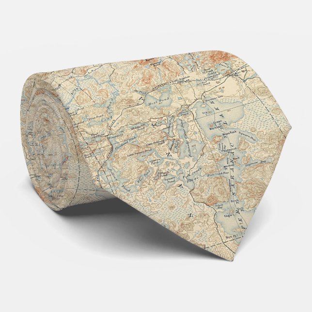 Övre Saranac Sjö-detalj från gamla topografiska Ka Slips (Rullad)