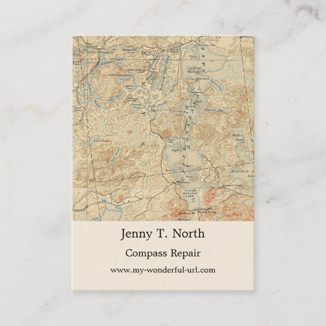 Övre Saranac Sjö-detalj från gammalt topografiskt  Visitkort (Framsida)