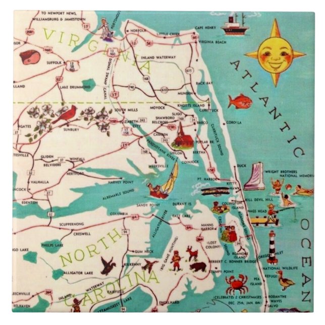 Övre stränderna på yttre Banker Kakelplatta (Framsidan)