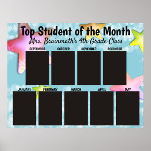 Övre student i månadsklassrumsfotovisningen poster
