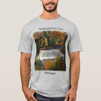 Övre Tahquamenon Falls sjunker svart text i skjort T Shirt