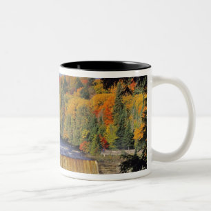 Övre Tahquamenonfallen i UP Michigan på hösten Två-Tonad Mugg