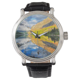 Övre två mediciner Sjö vid soluppgång Armbandsur