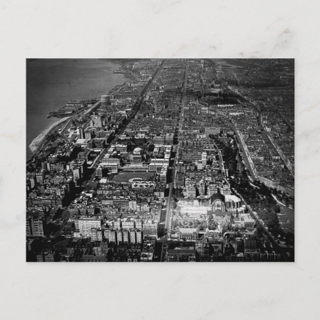 Övre Västern Side New York City Aerial View 1928 Vykort (Framsida)