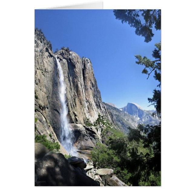 Övre Yosemite Falls - Yosemite Hälsningskort (Framsidan)