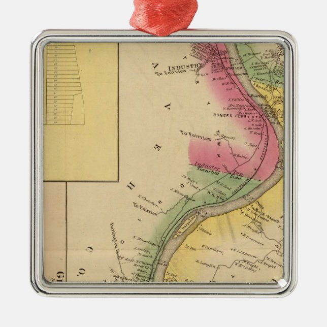 ÖvreOhio River Julgransprydnad Metall (Framsidan)