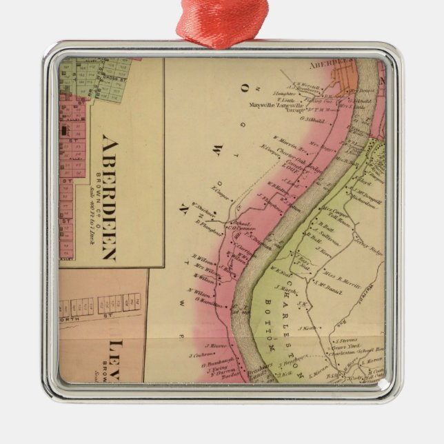 ÖvreOhio River och dal 2 Julgransprydnad Metall (Framsidan)